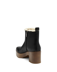 Vince Camuto Rafella Black Zipper Closure Squared Toe Platform Ankle Boot