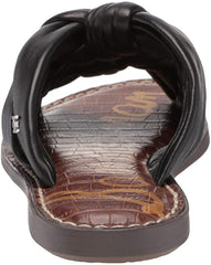 Sam Edelman Garson Black Stylish Cushioned Leather Slip-On Comfort Flat Sandals