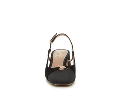 Sam Edelman Tarra Black Suede Almond Toe Block Heel Slingback Dress Sandals