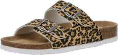 Cushionaire ladies slip on sandals adjustable buckles