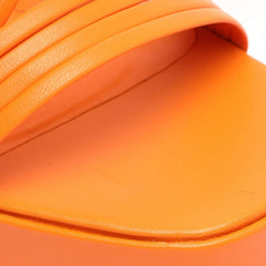 Schutz Glenna Bright Tangerine Tie Up Open Toe High Heel Platform Sandals