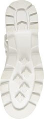 Steve Madden Amulet Embellished Lug Sole Combat Ankle Booties White Chain