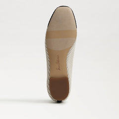 Sam Edelman Madison Modern Ivory/Black Squared Toe Slip On Casual Ballet Flats