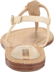 Sam Edelman Gigi Modern Ivory Signet Ankle Strap Open Toe Thong Flats Sandals