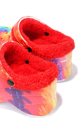 Cape Robbin Gardener-3 Platform Multi Tie Dye Chunky Lined Ankle Strap Sandals