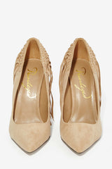 Privileged Tipsy Pointed Single Sole High Pitch Stiletto Heeled Fringe Pumps