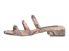 Steve Madden HADES Beige Snake Slip On Pointed toe Flat Slide Sandals