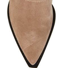 Lust For Life Tania High Boot Taupe Suede Over The Knee Block Heel Dress Boots