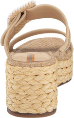 Sam Edelman Chase Eggshell Open Toe Slip On Wedge Heeled Strappy Sandals