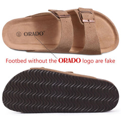 Orado Platform Apricot Suede Sandals Women Soft Cork Footbed Summer Slides