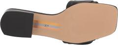 Sam Edelman Deacon Black Squared Open Toe Buckle Detailed Slides Heeled Sandals