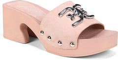 Sam Edelman Francina Pale Pink Platform Slip On Slide Mule Block Heeled Sandals