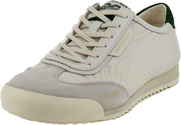 Sam Edelman Isabel Custard/Modern Ivory/Bright Pi Lace Up Round Toe Flat Sneaker