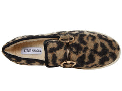 Steve Madden Paxtyn Slip-on Chain Loafers Leopard Bit Espadrille Smoking Slipper