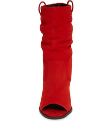 LFL by Lust For Life Cleo Slouchy Shaft  Open Toe Pull On Covered Heeled Boots