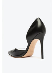Schutz Cheslie Black Metallic Slip On Pointed Toe Stiletto High Heel Pumps