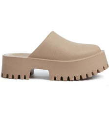 Jeffrey Campbell Clogge Taupe Fashion Slip On Chunky Platform Mule Clog Sandals