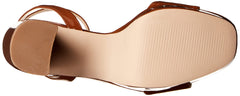 Steve Madden Lessa Cognac Patent Platform Ankle Strap Open Toe Dress Sandal Pump