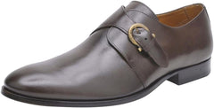 Mens Quads Monk Strap Brown Dress Shoes