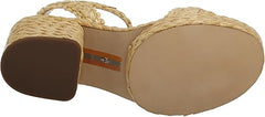 Sam Edelman Iliana Summer Sand Raffia Ankle Strap Open Toe Block Heeled Sandals