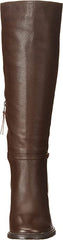 Sam Edelman Elsy Sable Brown Rounded Toe Stacked Block Heel Knee High Boots