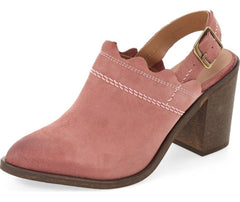 Klub Nico Bliss Suede Open-Heel Pointed Bootie Mule adjustable slingback strap