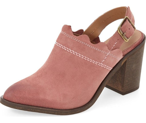 Klub Nico Bliss Suede Open-Heel Pointed Bootie Mule adjustable slingback strap