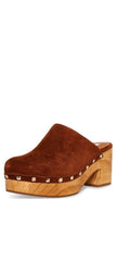 Steve Madden Brooklyn-1 Cognac Suede Fashion Embellished Platform Slip On Clogs