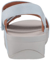 FitFlop Women's Wedge Sandal Mina Light Blue Wedge Mule Sandals