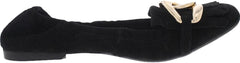 Sam Edelman Mimi Black Leather Slip On Squared Toe Golden Accent Ballet Flats