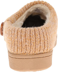Clarks Cinnamon Knitted Collar Winter Clog Rounded Toe Slipper-Wide