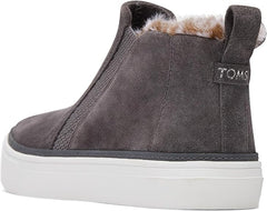 Toms Bryce Grey Suede Pull On Rounded Toe Elastic Fur Detailed Fashion Sneakers