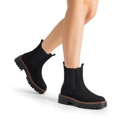 DREAM PAIRS Chelsea Ankle Boots Square Toe Low Heel Lug Sole Platform Booties  8