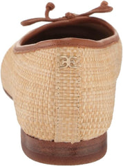 Sam Edelman Meadow Bleached Beechwood Slip On Square Toe Bow Detail Ballet Flats