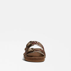 Sam Edelman Orianna Sunset Multi Sequin Beads Open Toe Double Strap Slide Sandal