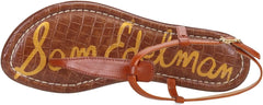 Sam Edelman Gigi Saddle Signet Embossed Open Toe Ankle Strap Flats Wide Sandals