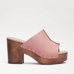 Sam Edelman Josselyn Clay Squared Open Toe Slip On Studded Block Heel Sandals