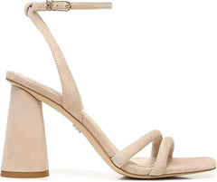 Sam Edelman Kia Cappuccino Squared Open Toe Ankle Strap Block Heeled Sandals