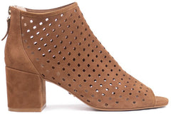 Cecelia New York Nikki Womens Bootie Laser Cut Peep Toe Open Toe Pump Ankle Boot