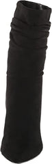 Nine West Denner2 Black2 Suede Pointed Toe Pull On Block Heel Mid-Calf Boots