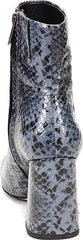 Sam Edelman Codie Marina Blue Snake Side Zipper Squared Toe Wide Fashion Boots