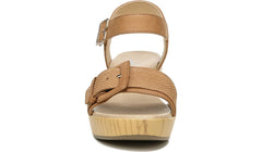 Dr. Scholl's Felicity Honey Ankle Strap Block Heel Open Toe Leather Clog Sandals