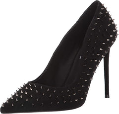 Steve Madden Vala-S Black Stud Printed High Stiletto Pointed Toe Dress Pumps