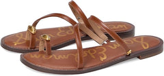 Sam Edelman Harlyn Rich Cognac Strappy Toe Ring Slip On Flat Slides Sandals