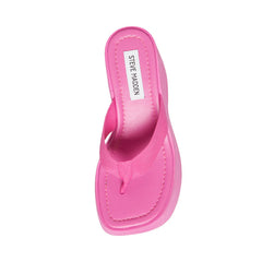 Steve Madden Gwen Pink Slip On Squared Open Toe Synthetic Platform Heeled Sandal