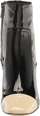Sam Edelman Livia Black/Modern Ivory Spool Heel Squared Toe Fashion Ankle Boots