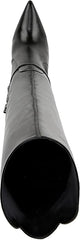 Sam Edelman Elia Black Leather Pointed Toe Stiletto Heeled Over The Knee Boots