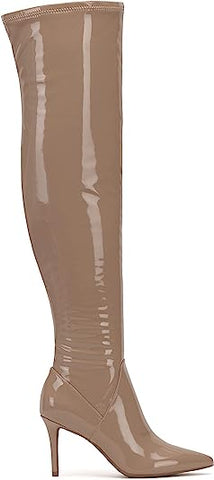 Jessica Simpson Over the Knee Boot Abrine Nude Patent Side Pointed Toe Boots
