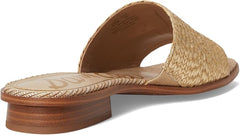 Sam Edelman Sabrina Sunny Gold Leather Squared Open Toe Slip On Mules Sandals