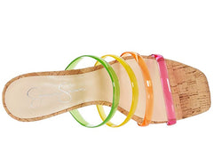 Jessica Simpson Oniela Slide Sandals Straps PINK COMBO Open Toe Mule Sandal